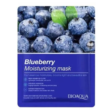 BIOAQUA Blueberry Moisturizing Sheet Mask - 25g - 6976068956563 - Rokomari product